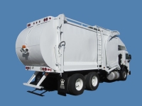 2013 Peterbilt 320 with Kann Route King 40yd Front Loader Refuse Truck
